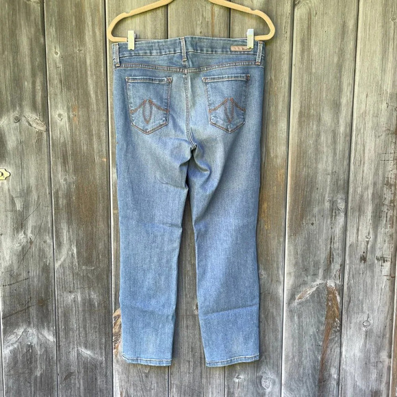 Anthro Level 99 Womens Lily Crop Skinny Straight Leg Mid Rise Med Wash Jeans 30 - Picture 5 of 11